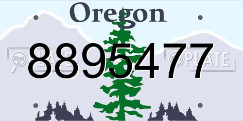 8895477 Oregon License Plate