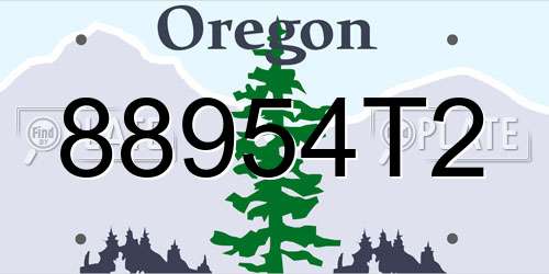 88954T2 Oregon License Plate