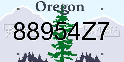 88954Z7 Oregon License Plate