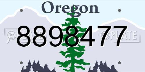 8898477 Oregon License Plate
