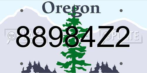 88984Z2 Oregon License Plate