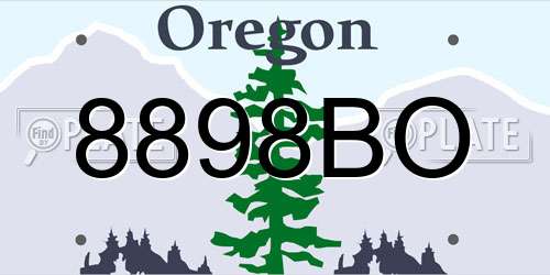 8898BO Oregon License Plate