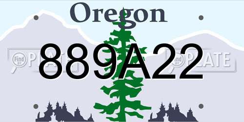 889A22 Oregon License Plate