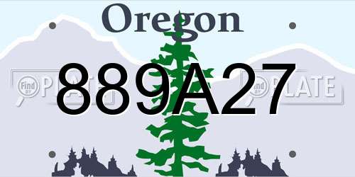 889A27 Oregon License Plate