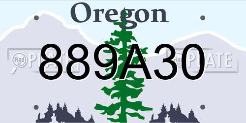 889A30 Oregon License Plate