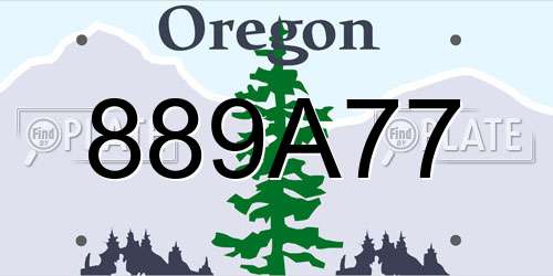 889A77 Oregon License Plate