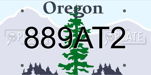 889AT2 Oregon License Plate