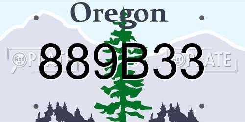 889B33 Oregon License Plate
