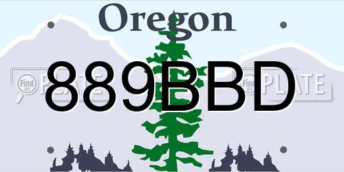 889BBD Oregon License Plate