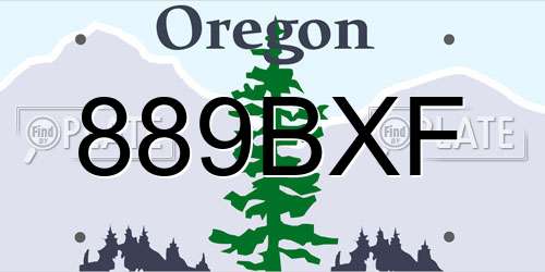 889BXF Oregon License Plate