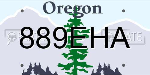 889EHA Oregon License Plate