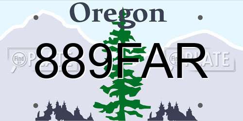 889FAR Oregon License Plate
