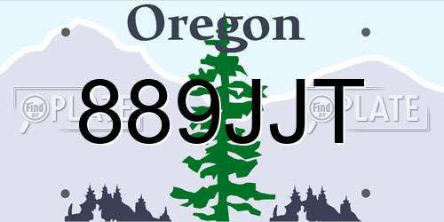 889JJT Oregon License Plate