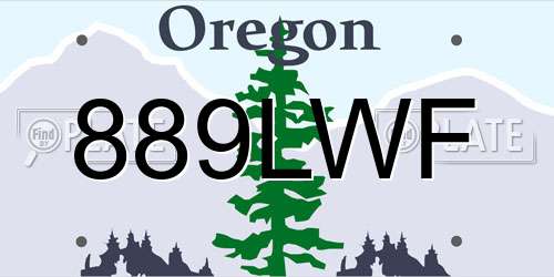 889LWF Oregon License Plate