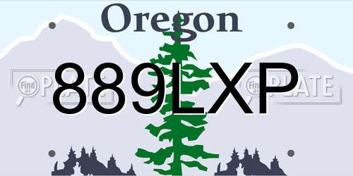 889LXP Oregon License Plate