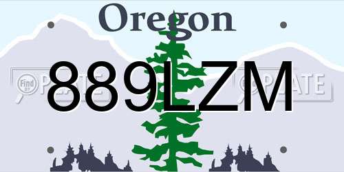889LZM Oregon License Plate