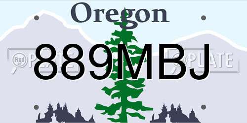 889MBJ Oregon License Plate