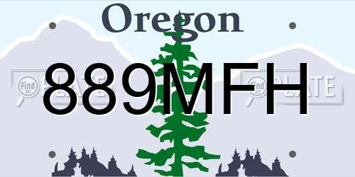 889MFH Oregon License Plate
