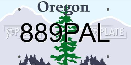889PAL Oregon License Plate