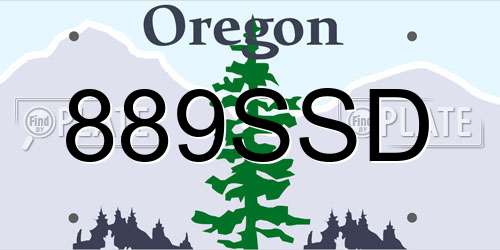 889SSD Oregon License Plate