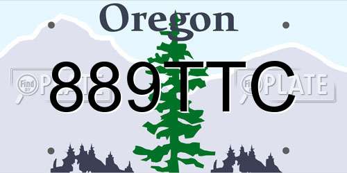 889TTC Oregon License Plate