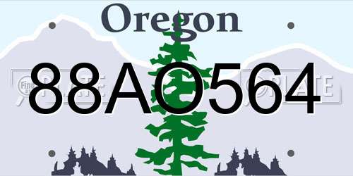 88AO564 Oregon License Plate