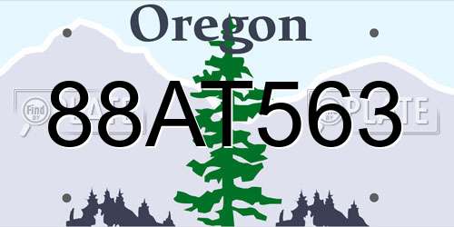 88AT563 Oregon License Plate