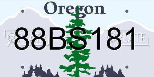 88BS181 Oregon License Plate