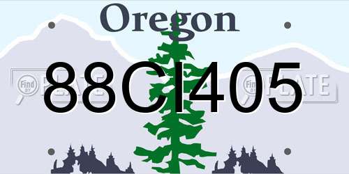 88CI405 Oregon License Plate