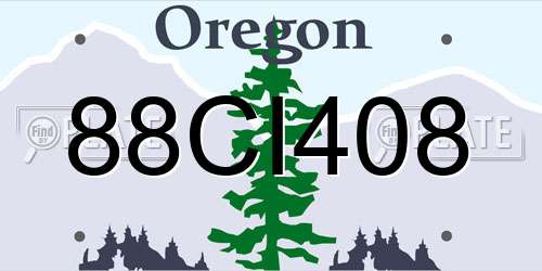 88CI408 Oregon License Plate