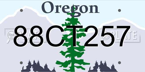 88CT257 Oregon License Plate