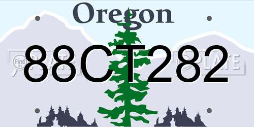 88CT282 Oregon License Plate