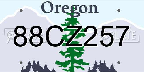 88CZ257 Oregon License Plate
