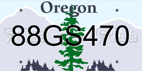 88GS470 Oregon License Plate