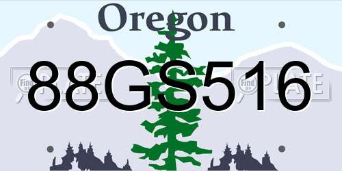 88GS516 Oregon License Plate