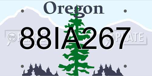 88IA267 Oregon License Plate