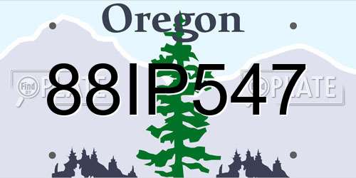 88IP547 Oregon License Plate