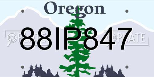 88IP847 Oregon License Plate