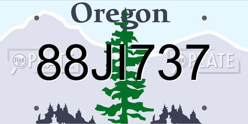 88JI737 Oregon License Plate