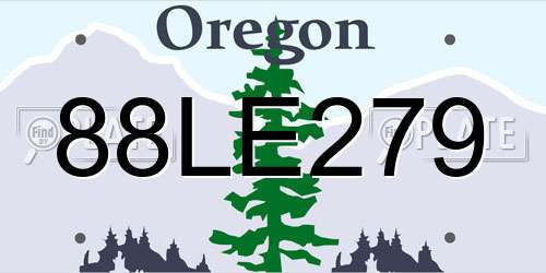 88LE279 Oregon License Plate