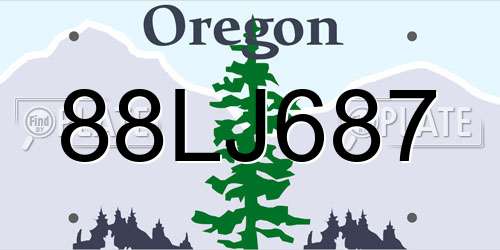 88LJ687 Oregon License Plate