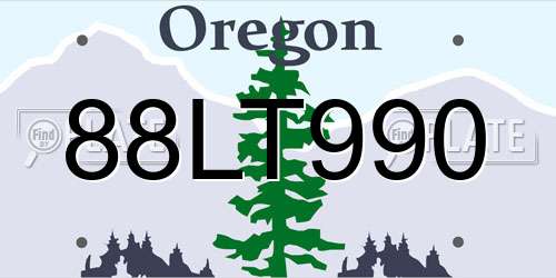 88LT990 Oregon License Plate