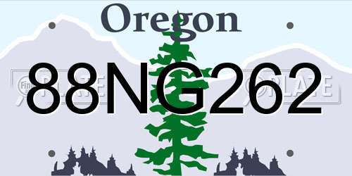 88NG262 Oregon License Plate