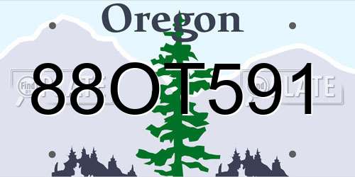 88OT591 Oregon License Plate