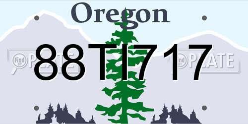 88TI717 Oregon License Plate