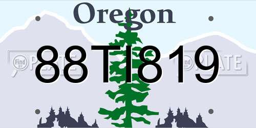 88TI819 Oregon License Plate