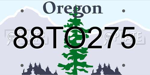 88TO275 Oregon License Plate