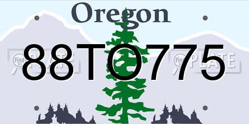 88TO775 Oregon License Plate