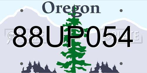 88UP054 Oregon License Plate