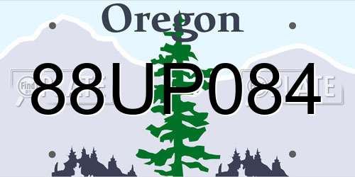 88UP084 Oregon License Plate